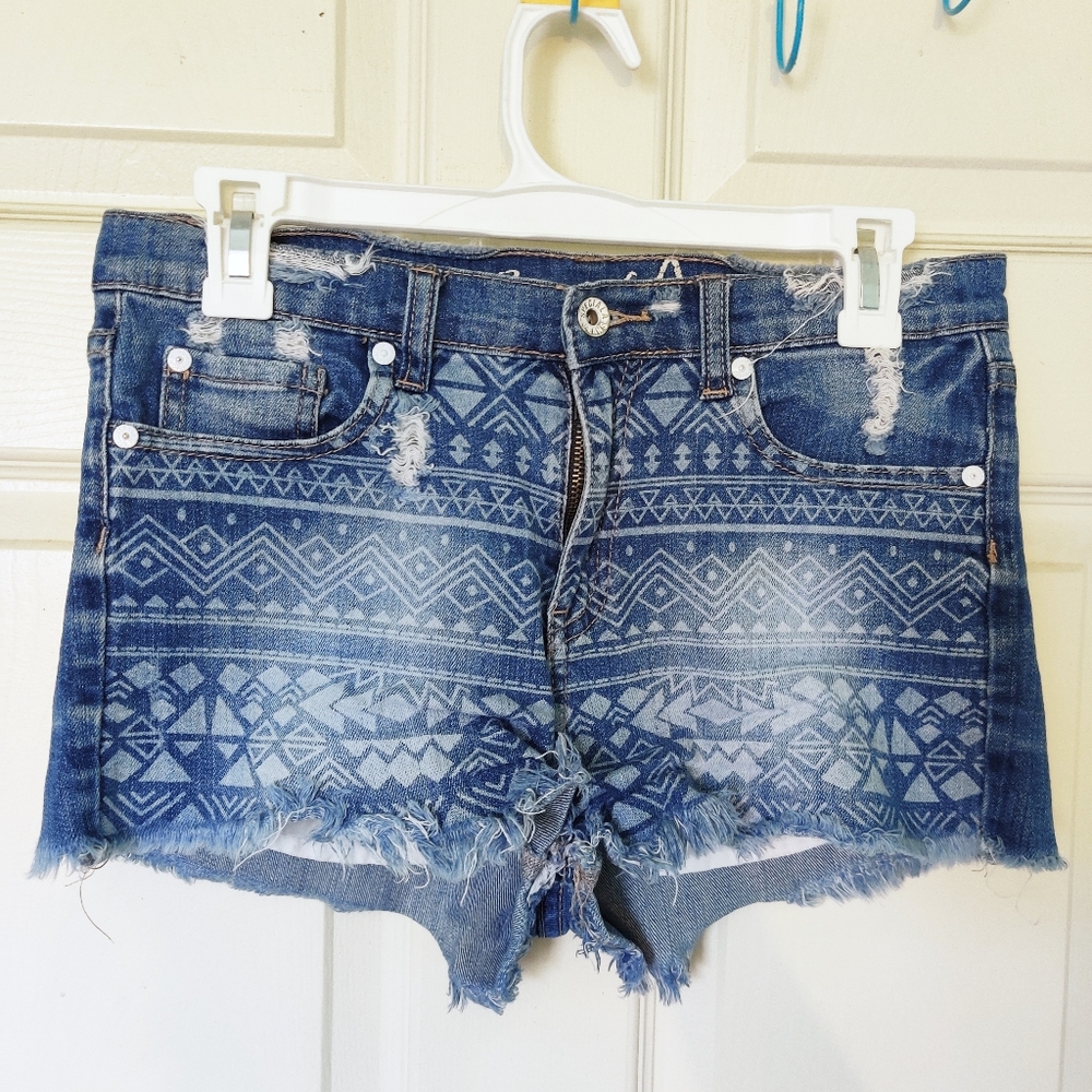High Waisted Distressed Denim Shorts